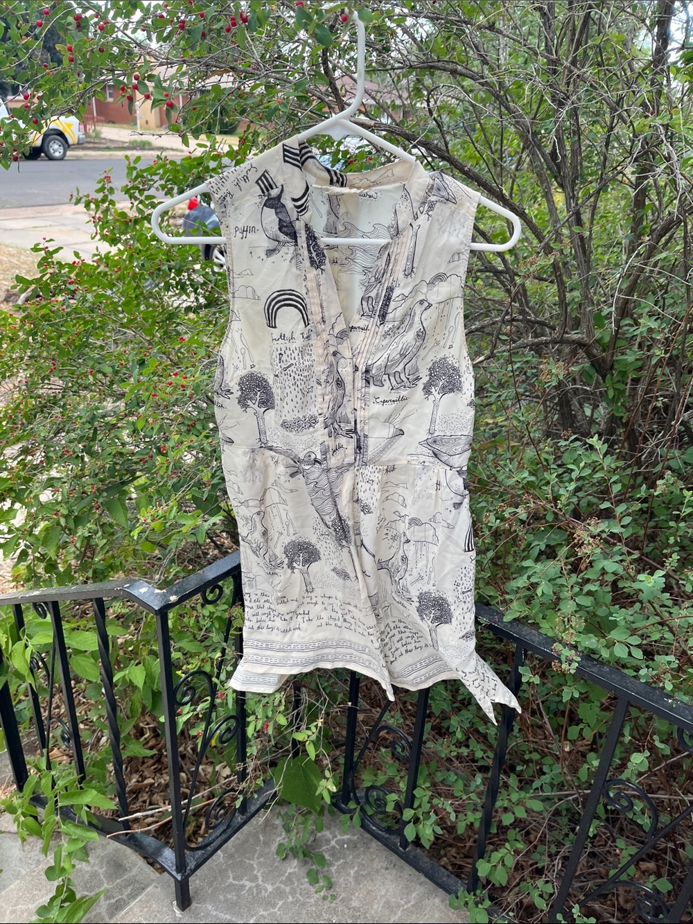 RARE Anthropologie Scottish Winds Silk Tunic Frightened Rabbit Scott Hutchison